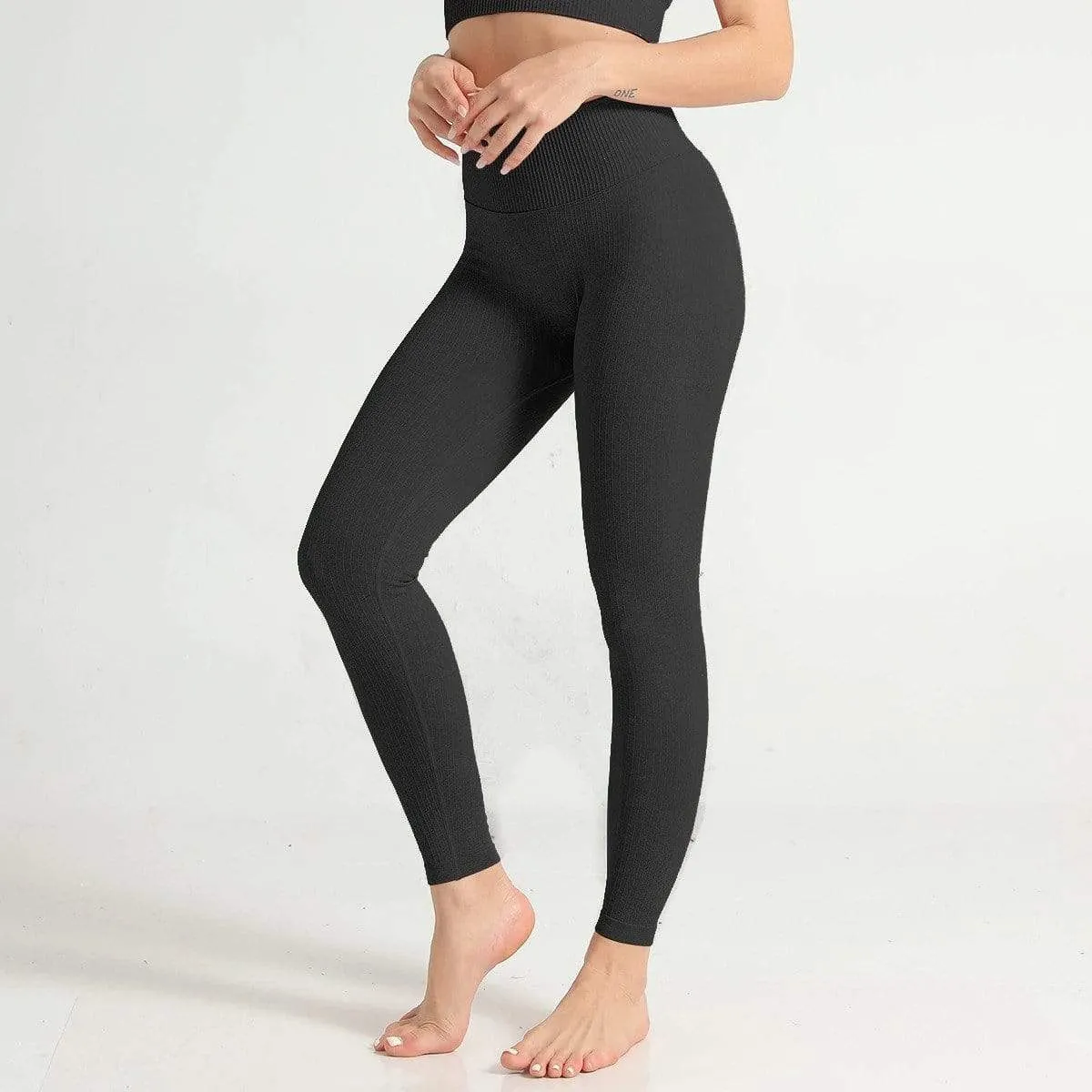 Pastel High Waist Ribbed Seamless Leggings