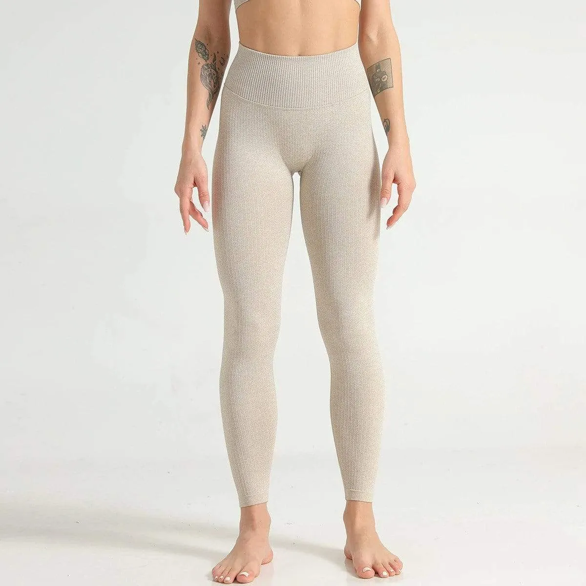 Pastel High Waist Ribbed Seamless Leggings