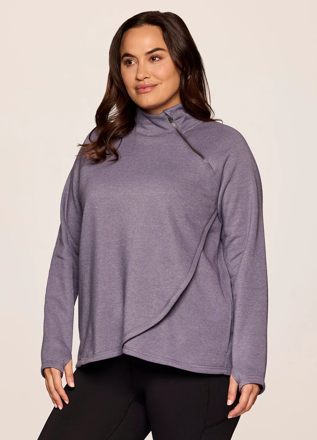 Plus Prime Ready To Roll Fleece Zip Mock Neck Pullover