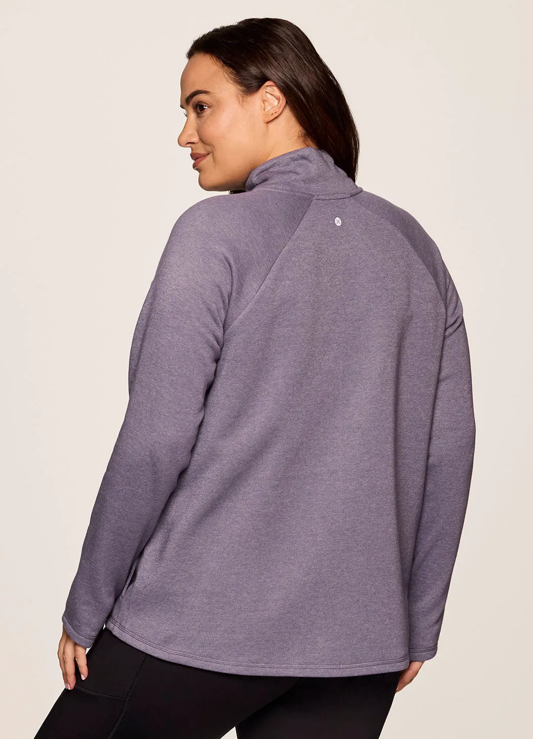 Plus Prime Ready To Roll Fleece Zip Mock Neck Pullover