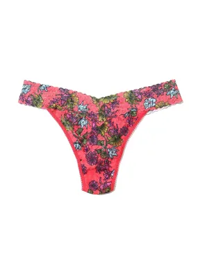 Plus Size Printed Signature Lace Thong Wonderland Blooms Sale