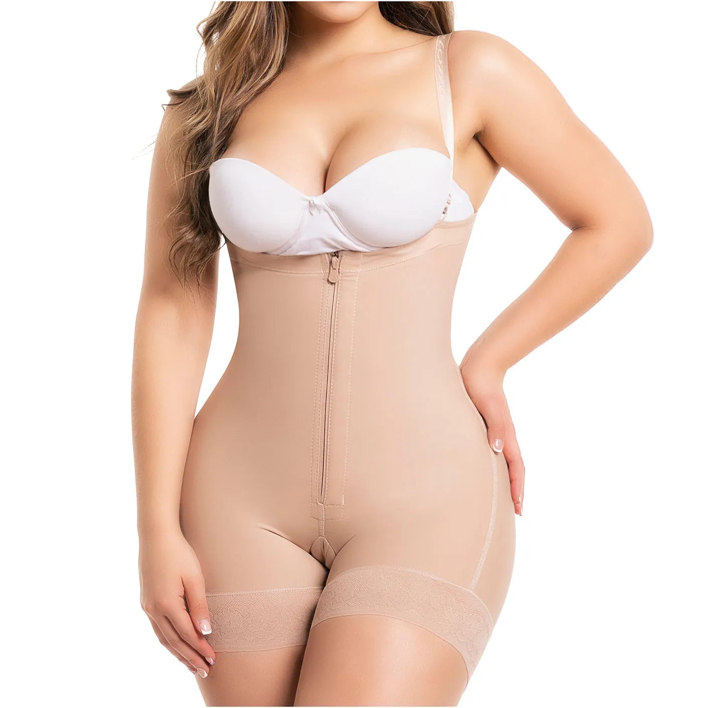 Postpartum Girdle Mid Thigh Strapless Body Shaper ummy Control & Butt Lifting Fajas Salome 0214