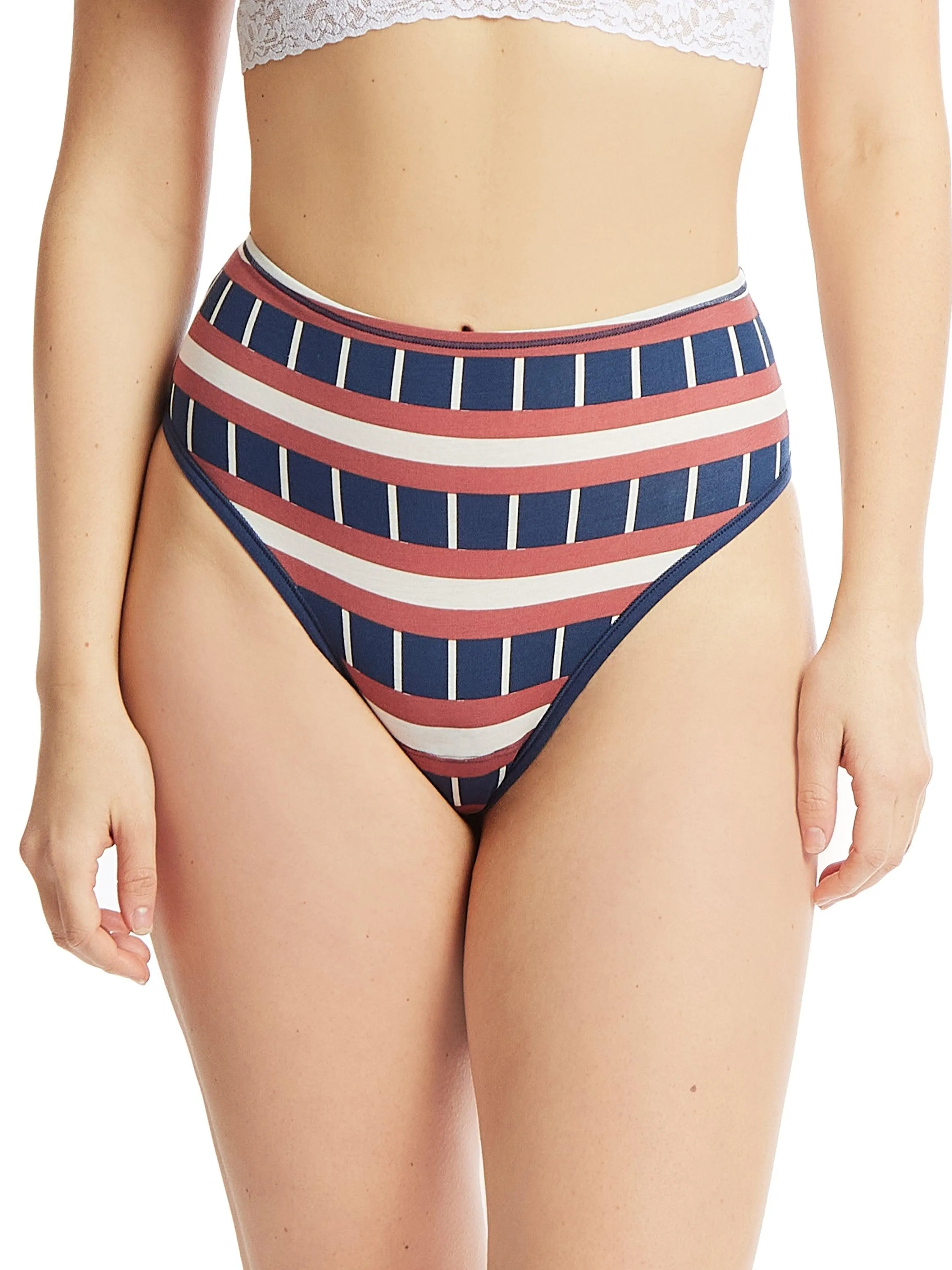 Printed PlayStretch™ High Rise Thong Bateau