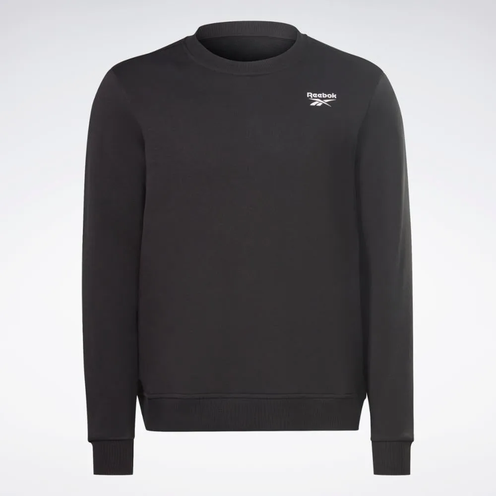 Reebok Apparel Men Reebok Identity Fleece Vector Crew Sweatshirt BLACK