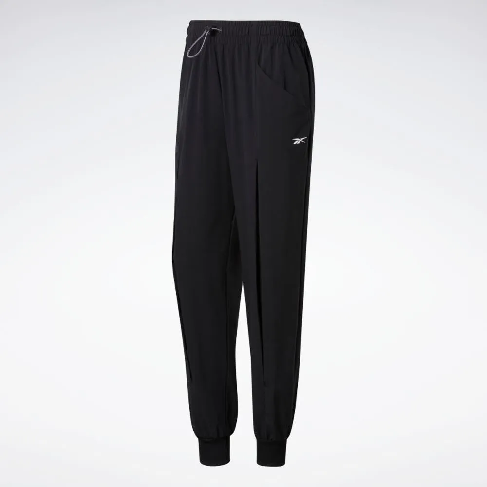 Reebok Apparel Women Pleated Woven Pants BLACK