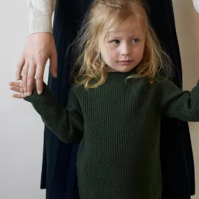 Rib Sweater in 100% Merino - Forest AW23 (4-9y) *Last ones