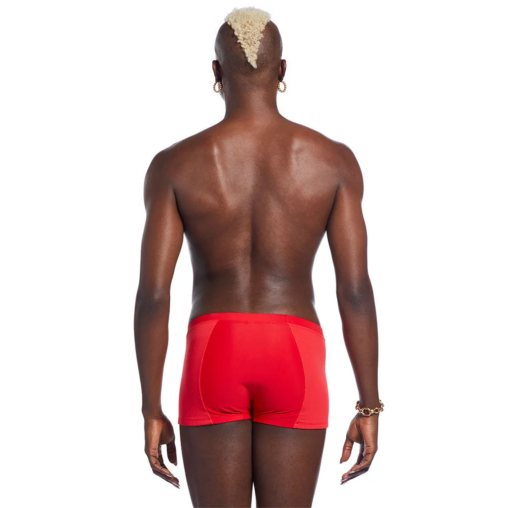 Riis Swim Short - Red Ribbed