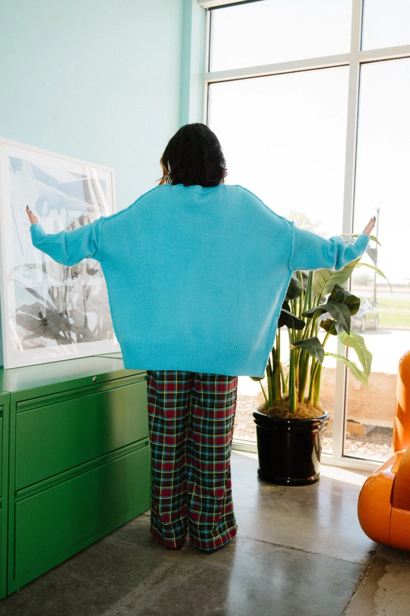 Serotonin Smile Oversized Knit in Blue