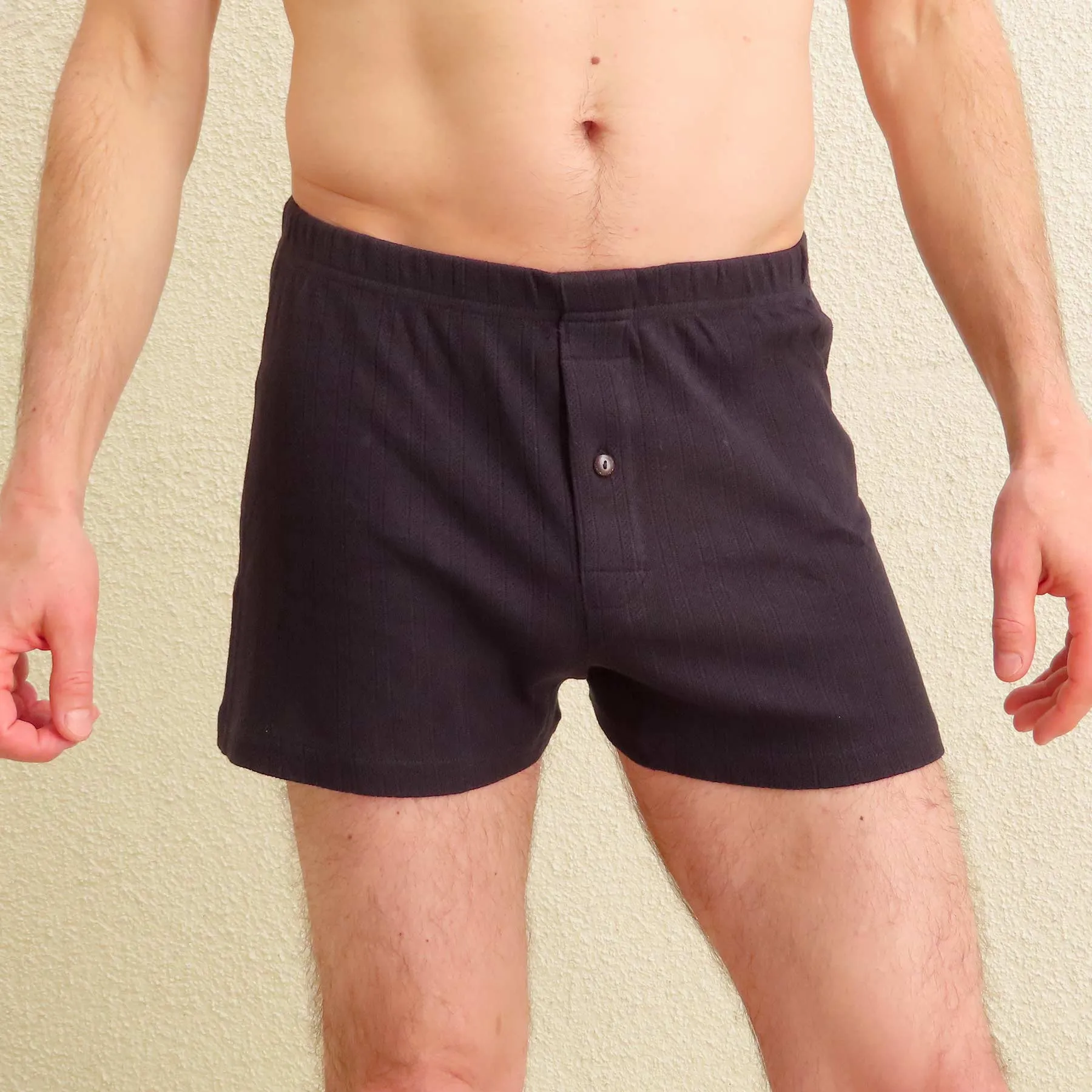 SHAUN 100% Organic Cotton Luxury Jacquard Mesh Boxers (Coconut Button)