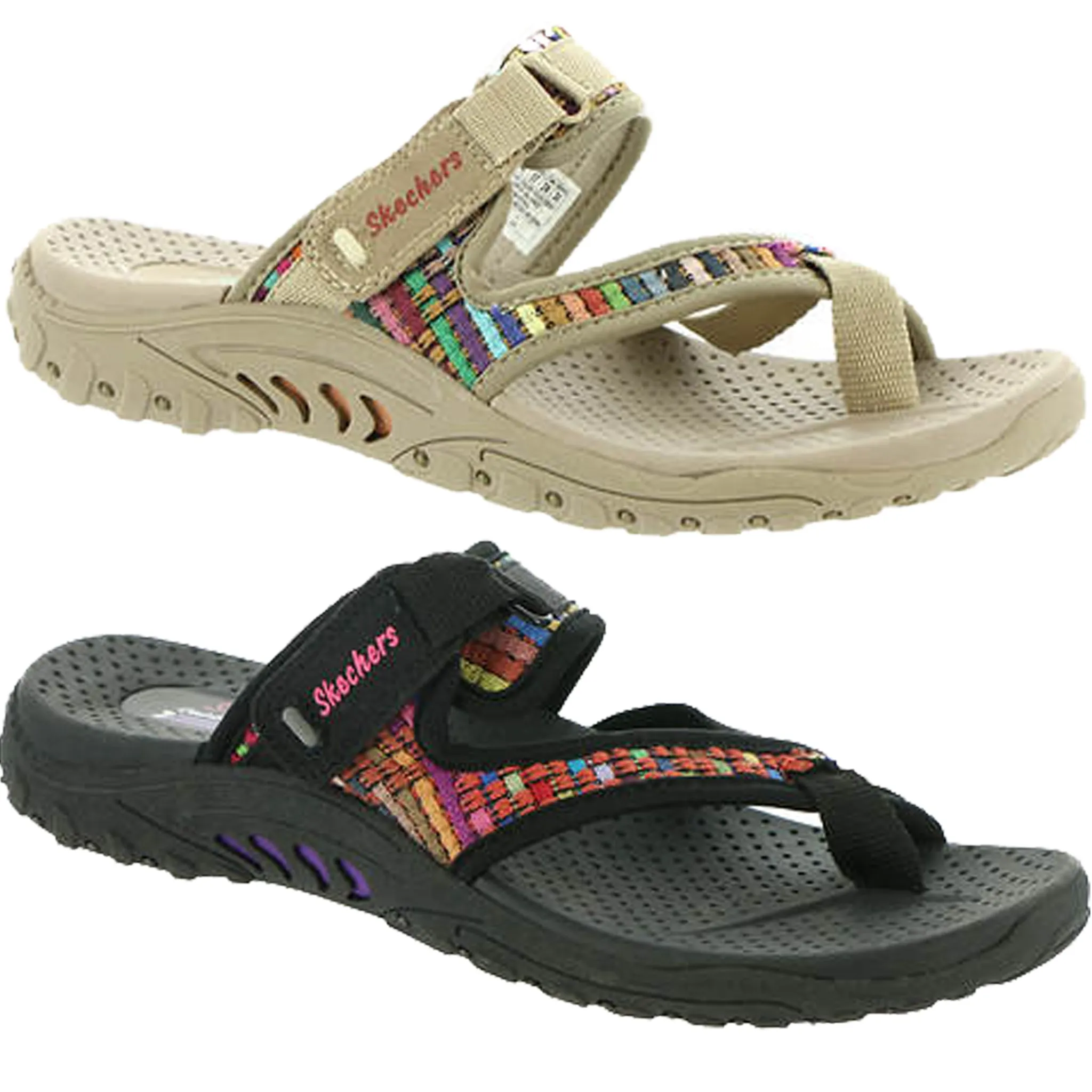 Skechers Women's 41124 Reggae Mad Swag Vegan Adjustable Sandals