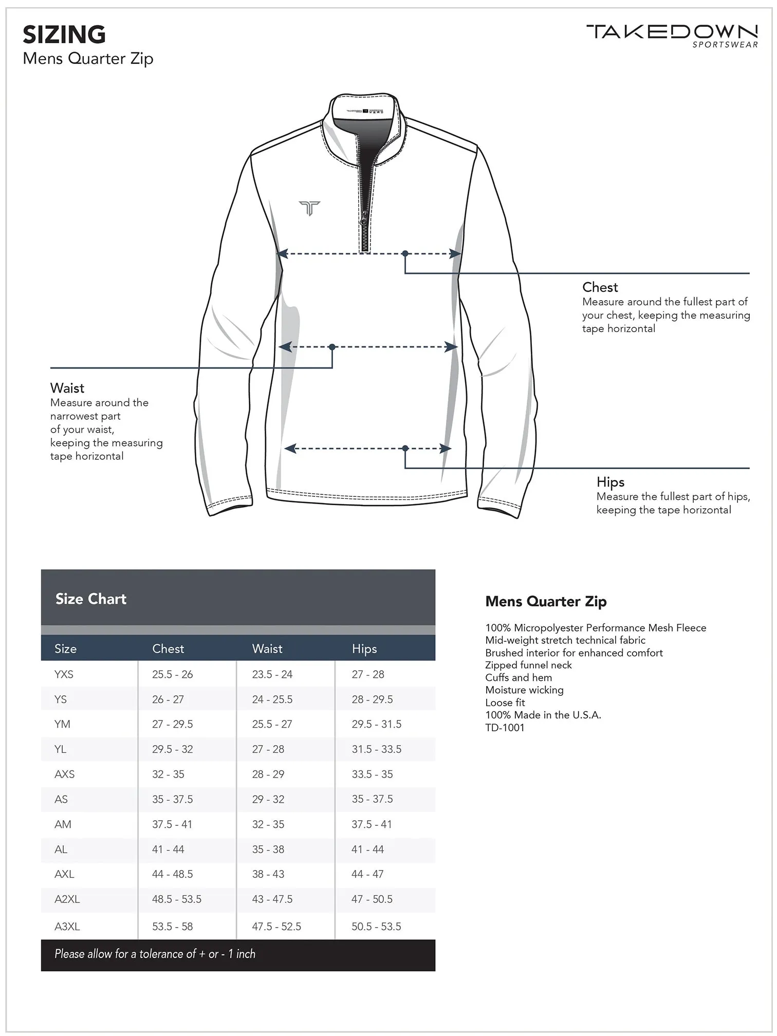 TD-QZ-011 360° Custom Quarter Zip