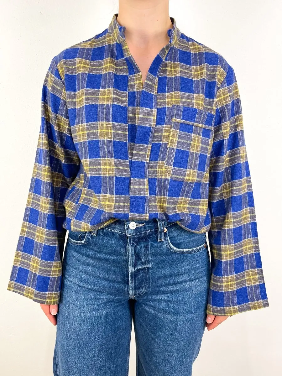 The Parachute Shirt Japanese Flannel in Blue Flannel