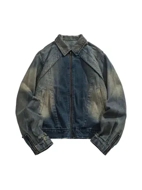 Thesupermade High Street Hip-hop Distressed Washed Denim Jacket