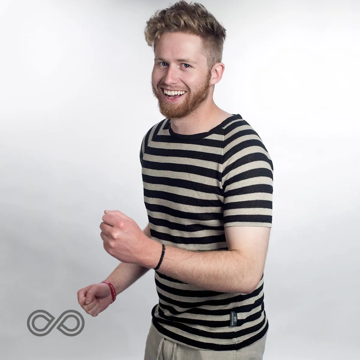 TRIBECA 100% Organic Hemp Striped T-shirt Top (Plastic, Elastic-free, Latex-free) (Discontinued)