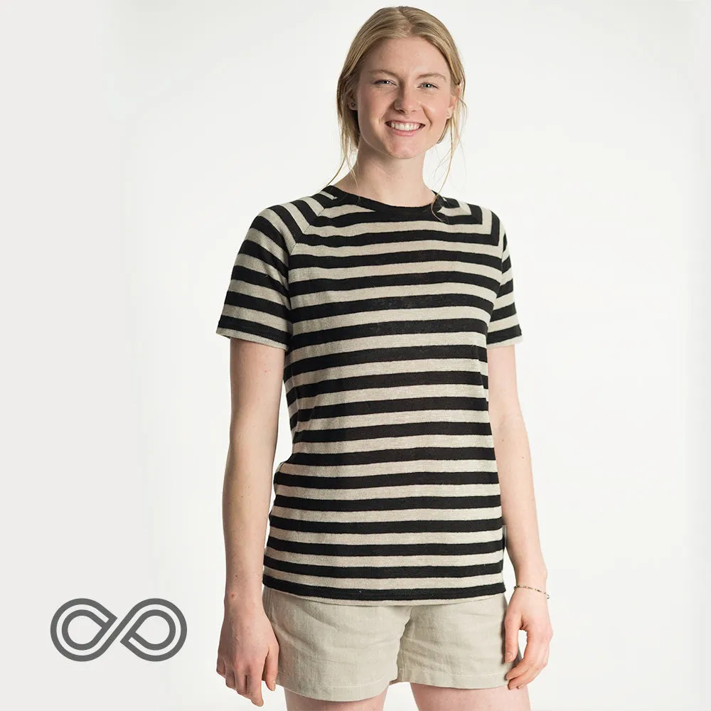 TRIBECA 100% Organic Hemp Striped T-shirt Top (Plastic, Elastic-free, Latex-free) (Discontinued)