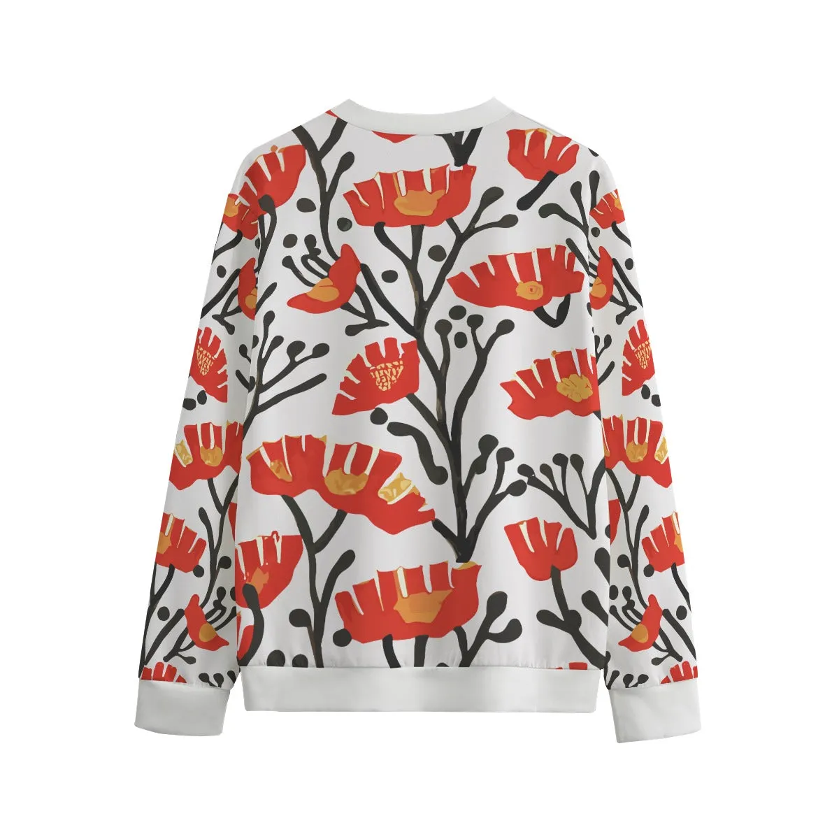 Vampire Art Art Nouveau Vintage Floral Unisex O-neck Sweatshirt | 100% 310GSM Cotton - Bright Red Retro Poppies