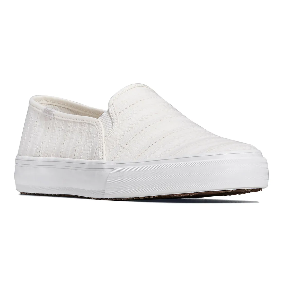 Women's Double Decker Eyelet Sneaker White (WF67749)