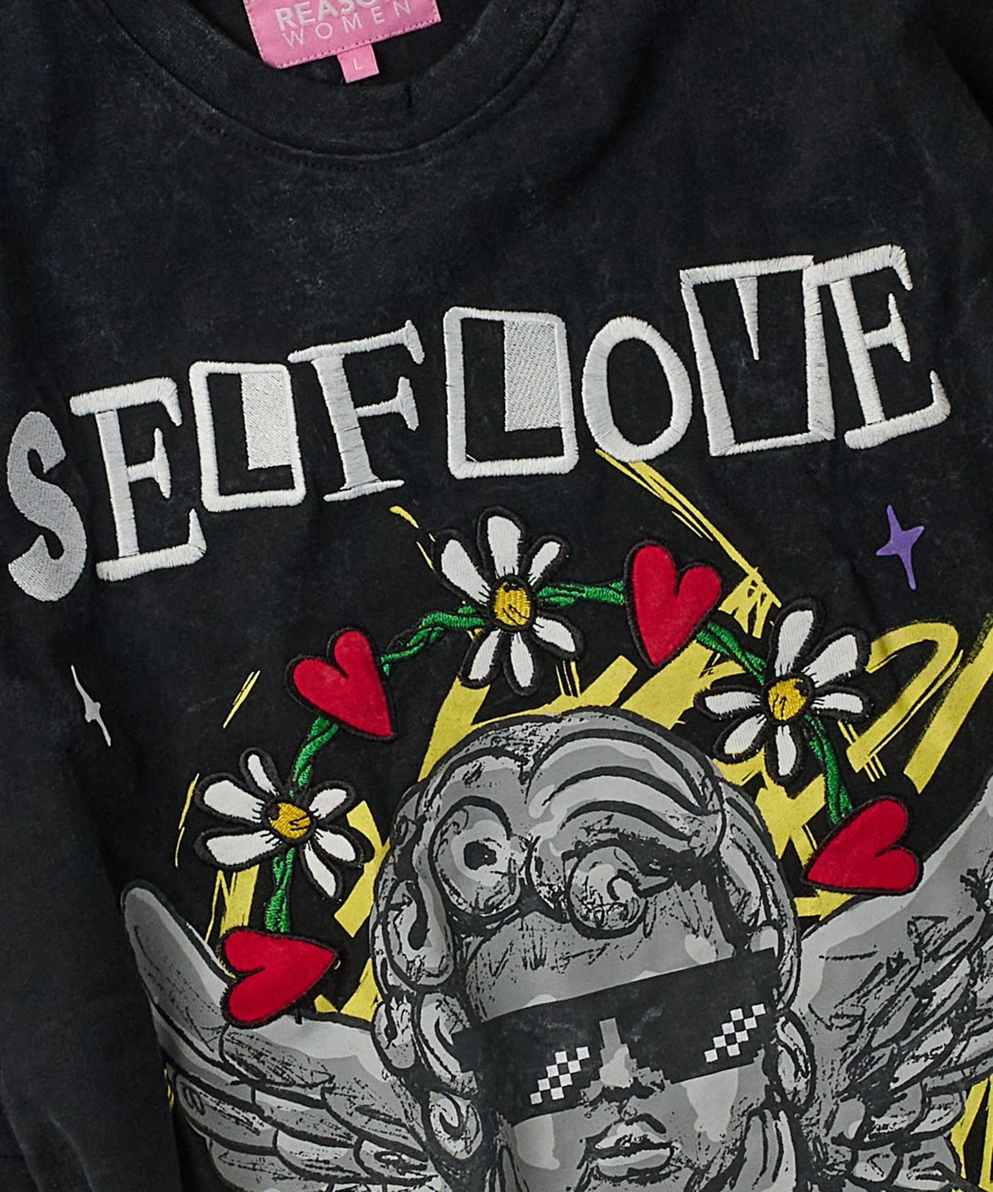 Womens Self Love Short Sleeve Tee - Black