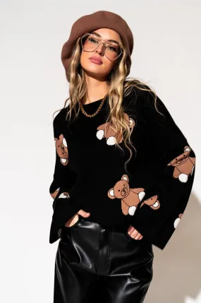 Young At Heart Cropped Sweater in Teddy Bears