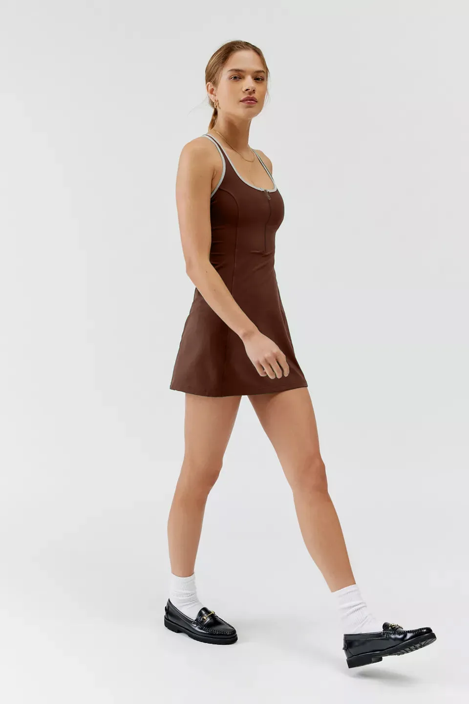 ZIP-UP RACER BACK DRESS